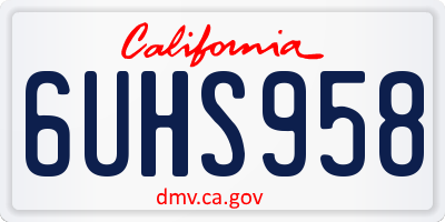 CA license plate 6UHS958