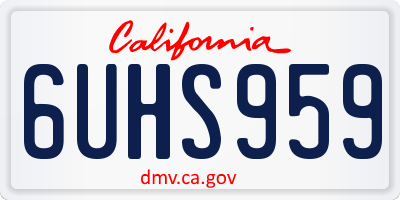 CA license plate 6UHS959