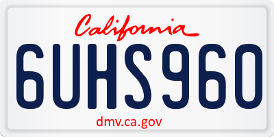 CA license plate 6UHS960