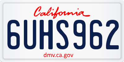 CA license plate 6UHS962