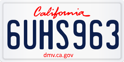 CA license plate 6UHS963