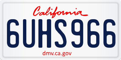 CA license plate 6UHS966