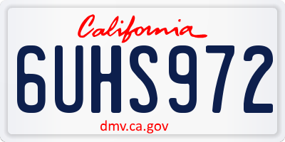 CA license plate 6UHS972