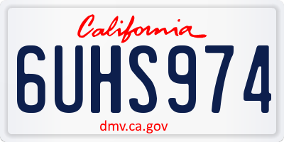 CA license plate 6UHS974