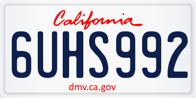 CA license plate 6UHS992