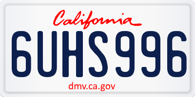 CA license plate 6UHS996