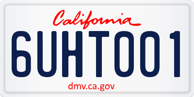 CA license plate 6UHT001
