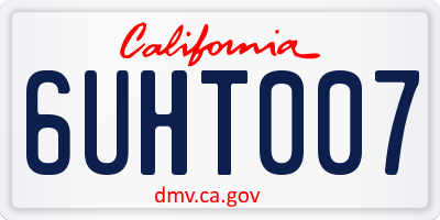 CA license plate 6UHT007