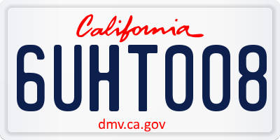 CA license plate 6UHT008