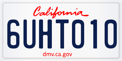 CA license plate 6UHT010