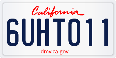 CA license plate 6UHT011