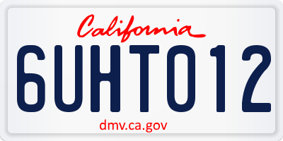 CA license plate 6UHT012