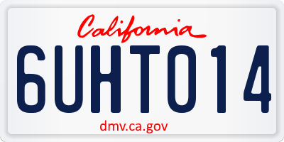 CA license plate 6UHT014