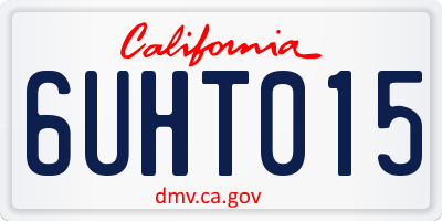 CA license plate 6UHT015