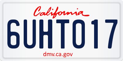 CA license plate 6UHT017