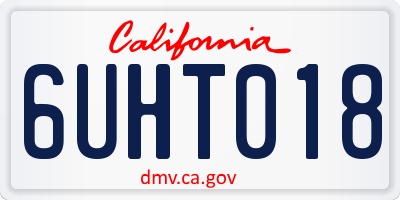 CA license plate 6UHT018