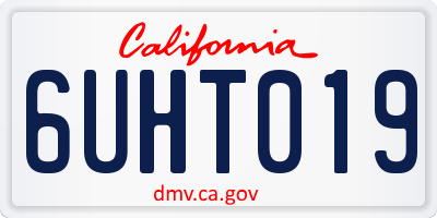 CA license plate 6UHT019
