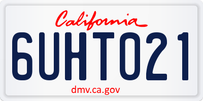 CA license plate 6UHT021