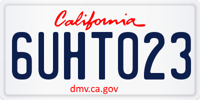 CA license plate 6UHT023