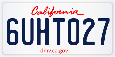 CA license plate 6UHT027