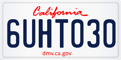 CA license plate 6UHT030