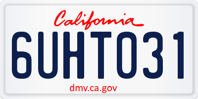 CA license plate 6UHT031