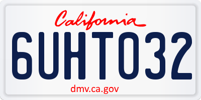CA license plate 6UHT032