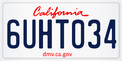 CA license plate 6UHT034