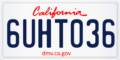 CA license plate 6UHT036