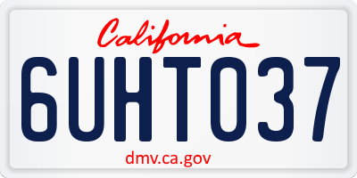 CA license plate 6UHT037