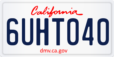 CA license plate 6UHT040