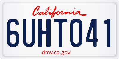 CA license plate 6UHT041