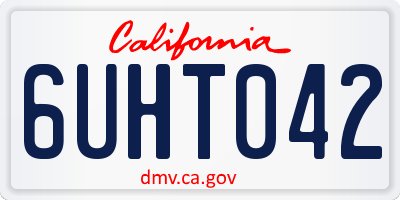 CA license plate 6UHT042