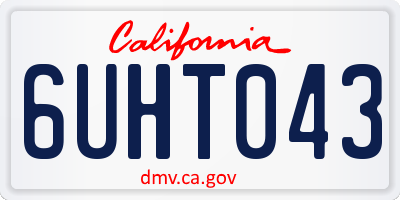 CA license plate 6UHT043