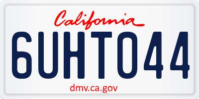 CA license plate 6UHT044