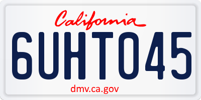 CA license plate 6UHT045