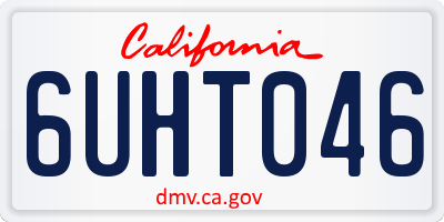 CA license plate 6UHT046