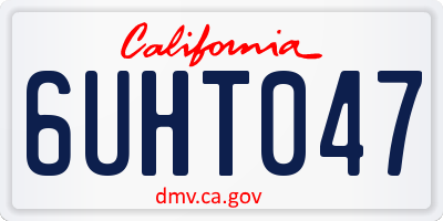 CA license plate 6UHT047