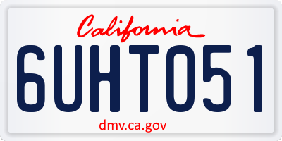 CA license plate 6UHT051