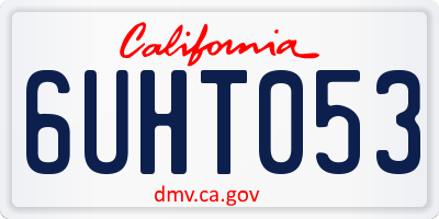 CA license plate 6UHT053