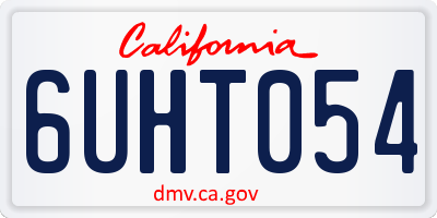 CA license plate 6UHT054