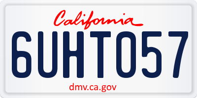 CA license plate 6UHT057