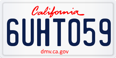 CA license plate 6UHT059