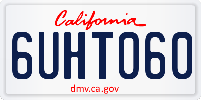 CA license plate 6UHT060