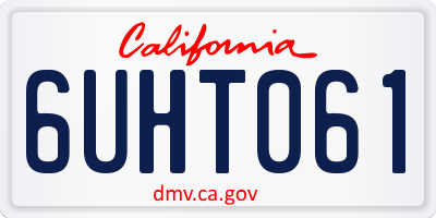 CA license plate 6UHT061