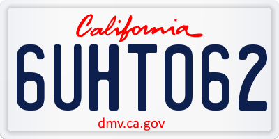 CA license plate 6UHT062