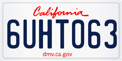 CA license plate 6UHT063