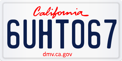 CA license plate 6UHT067