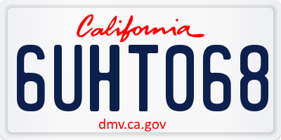 CA license plate 6UHT068