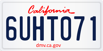 CA license plate 6UHT071